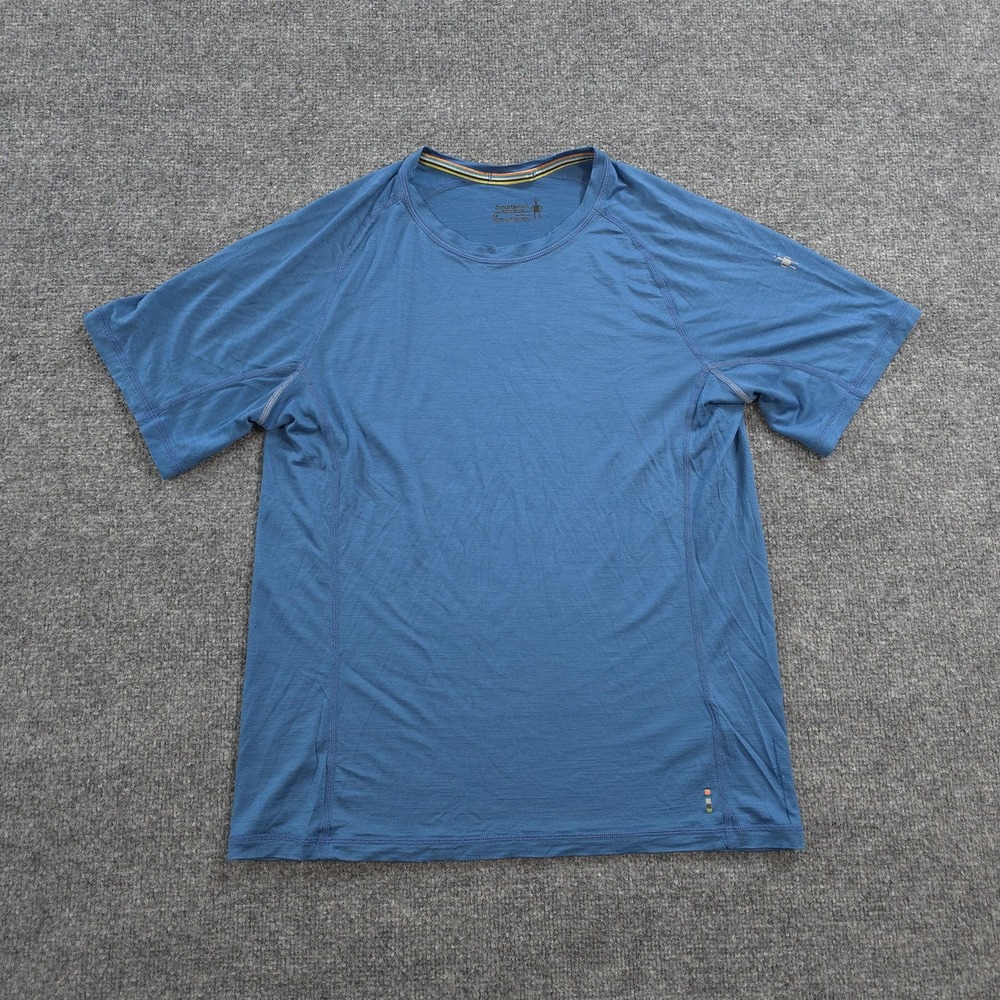 Smartwool Shirt Mens Medium Blue Merino Sport 120 Performance Hiking Base Layer